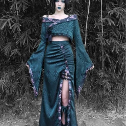 Blood Supply Evil Snake Wide Sleeves Kimono Style Dress Set Summer 2022