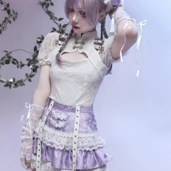 Blood Supply Summer 2022 God's Redemption Lavender Lace Tiered Skirt
