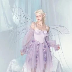 [UNOSA] Rose Fairy Purple Cami Mini Dress