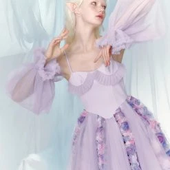 [UNOSA] Rose Fairy Purple Cami Mini Dress