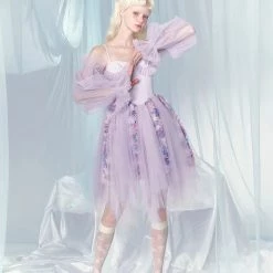 [UNOSA] Rose Fairy Purple Cami Mini Dress