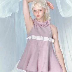 [UNOSA] Dancing Lily Ruffled Buds Blue Pink Cute Babydoll Set