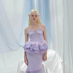 [UNOSA] Lavender Mermaid Tube Top Mermaid Skirt Set