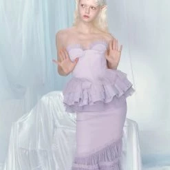 [UNOSA] Lavender Mermaid Tube Top Mermaid Skirt Set