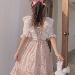 Rose Candy Summer 2022 Strawberry Candy Vintage Cotton Dress