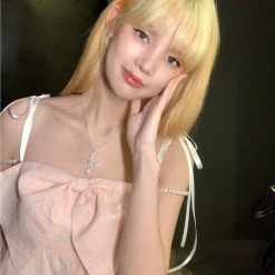 [Mummy Cat] Summer Sweetheart Pearl Chain Cami Top New Arrivals