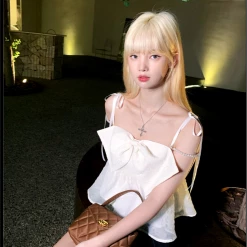 [Mummy Cat] Summer Sweetheart Pearl Chain Cami Top New Arrivals