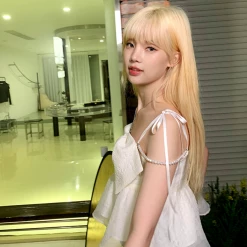 [Mummy Cat] Summer Sweetheart Pearl Chain Cami Top New Arrivals