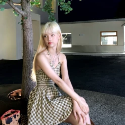 New Arrivals [Mummy Cat] My Cocoa Brownies Gingham Mini Dress