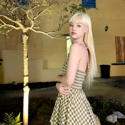 New Arrivals [Mummy Cat] My Cocoa Brownies Gingham Mini Dress