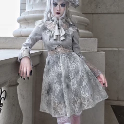 Blood Supply White Rose Funeral Lace Hollow Dress New Arrivals