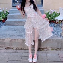 Summer Joy Journey In Sweet Dreams Split Hem Cami Dress