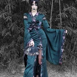 Blood Supply Evil Snake Jacquard Kimono Style Three-piece Set New Arrivals