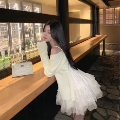 SNOW Sleepy Autumn Morning Dress Sweater Set New Arrivals