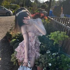 New Arrivals [Arilf SS22] Summer Juicy Peach Gentle Floral Dress