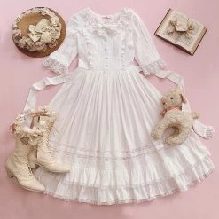 [In Stock] 'the Landscape' Antique-inspired Cotton One-piece Dress Le Flacon