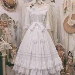 [In Stock] 'the Landscape' Antique-inspired Cotton One-piece Dress Le Flacon