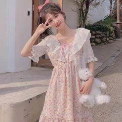 Rose Candy Summer 2022 Strawberry Candy Vintage Cotton Dress
