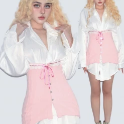 Ricchie New Arrivals Pink Sofia Handmade Waist Corset