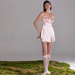 Lace Chili Your Sakura Angel Satin Lounge Wear Dress Lingeire