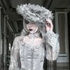 Blood Supply New Arrivals White Rose Funeral Handmade Lace Hat