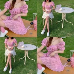 Peiliee Shop [Mid Season Sale ] Gingham Doll Mini Dress