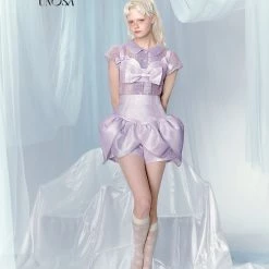 [UNOSA] Lost In Lavender Haze Bow Tank Top Corset Bud Shorts Set