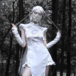 Blood Supply Silver Dragon Embroidery Qipao Style Dress New Arrivals