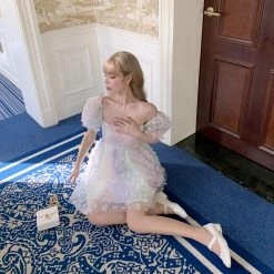 Chic Memories [Premium Selected] Dream Angel Pastel Rainbow Coloured Handmade Princess Dress New Arrivals