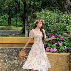 Boss JIA New Arrivals [Premium Selected] Secret Garden Flora Midi Dress