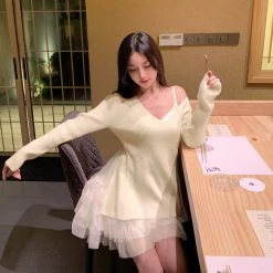 SNOW Sleepy Autumn Morning Dress Sweater Set New Arrivals