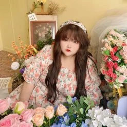 DAJUN [Curve Beauty] Floral Moonlight Chiffon Dress New Arrivals