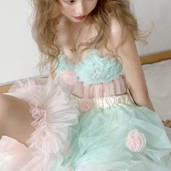 New Arrivals [August Unicorn] Strawberry Mint Marshmallow Handmade Dress Set