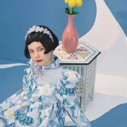 UNOSA Quiet Lily Qipao Style Puff Dress