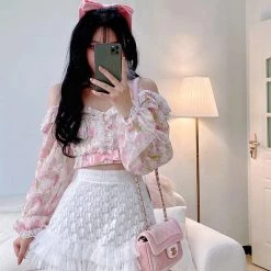 Summer Joy Sweet Summer Flowers Lace Skirt Set