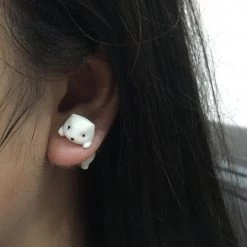 Peiliee Shop [Mid Season Sale ] Cutie Hamster 3D Handmade Soft Clay Earring