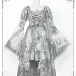 Blood Supply White Rose Funeral Classical Lace Dress Set