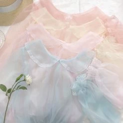 Peiliee Shop [2020 New] Yuki Hime Single Collar Pastel Babydoll Inner Blouse New Arrivals