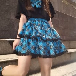 [Customized] Y2K Girl Pleated Tartan Skirt New Arrivals