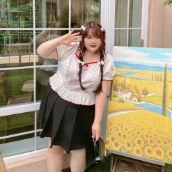 DAJUN [Curve Beauty] Cherry Girl Top