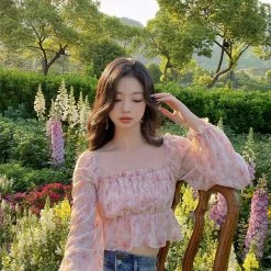 [Mummy Cat] Pink Romance Floral Top New Arrivals