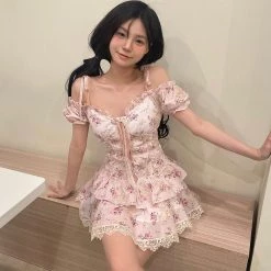 Leonie Girl Flowers Of Stars Top & Skirt Set