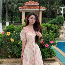 Boss JIA New Arrivals [Premium Selected] Secret Garden Flora Midi Dress