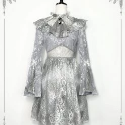 Blood Supply White Rose Funeral Lace Hollow Dress New Arrivals