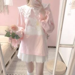Peiliee Shop X RUAI [Mid Season Sale ] You Are Like An Angel Sailor Babydoll Hoodie Dress New Arrivals