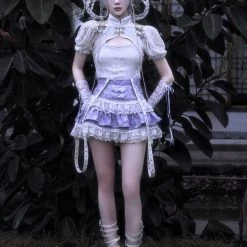 Blood Supply Summer 2022 God's Redemption Lavender Lace Tiered Skirt