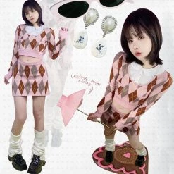 Summer 2022 [Nakiss Official] Run Sweetie Run Gingham Knit Set