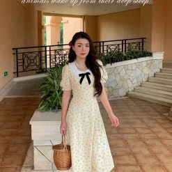 Boss JIA New Arrivals [Premium Selected] Little Lemons Vintage Midi Dress