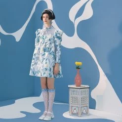 UNOSA Quiet Lily Qipao Style Puff Dress