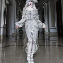 Blood Supply White Rose Funeral 3D Rose Corset Top Set New Arrivals 19 Blood Supply White Rose Funeral 3D Rose Corset Top Set New Arrivals